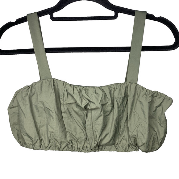Daily Drills Bubble Bra Crop Tank Top Women's Small Green Athletic Nylon - Picture 1 of 6